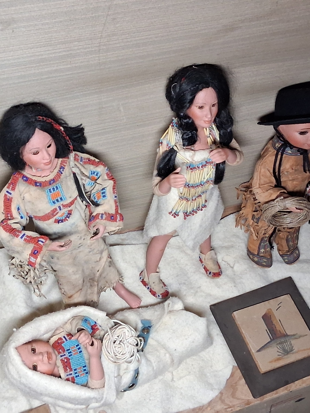 Handcrafted Kids Doll in Cream Outfit with Beaded Accents